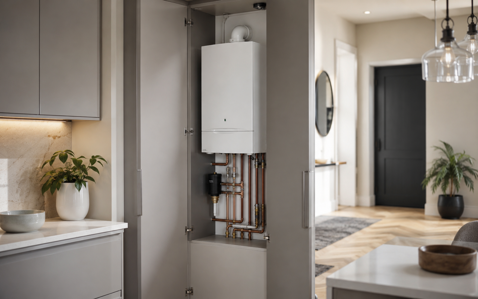 Professional boiler and heating system ready for repair and maintenance